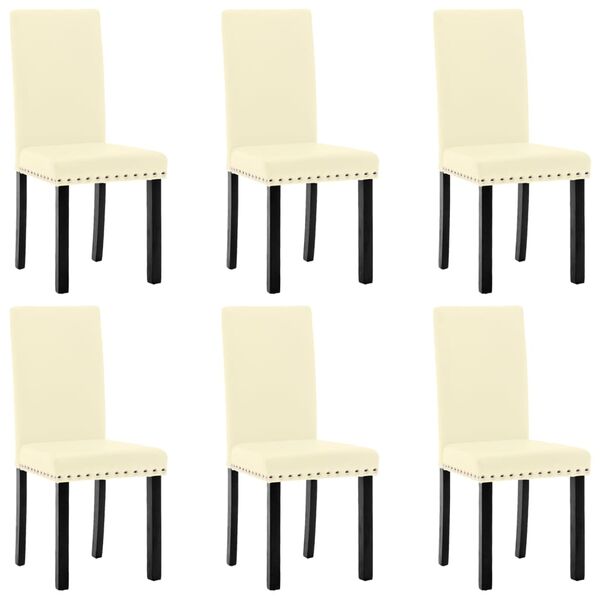 vidaXL Chaises &agrave; manger lot de 6 cr&egrave;me similicuir