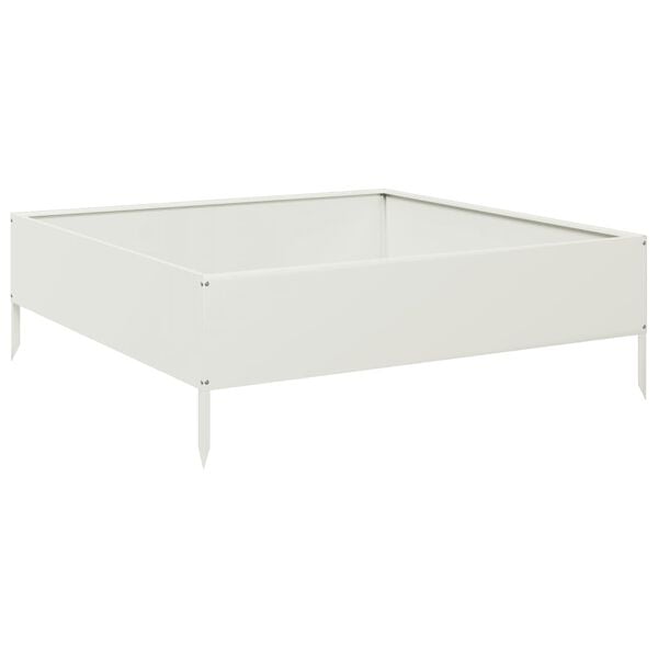 vidaXL Lit sur&eacute;lev&eacute; de jardin blanc 100x100x33,5 cm acier