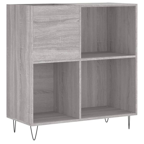 vidaXL Armoire &agrave; disques sonoma gris 84,5x38x89 cm bois d'ing&eacute;nierie