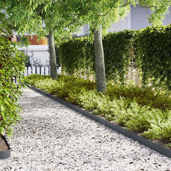 vidaXL Bordure de Pelouse 50 pcs Anthracite 100 x 0.05 x 20 cm
