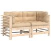 vidaXL Canap&eacute;s d'angle avec coussins 2 pcs bois de pin massif