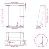 vidaXL Pieds de table basse en U 2 pi&egrave;ces Noir 30 x (30-31) cm Acier