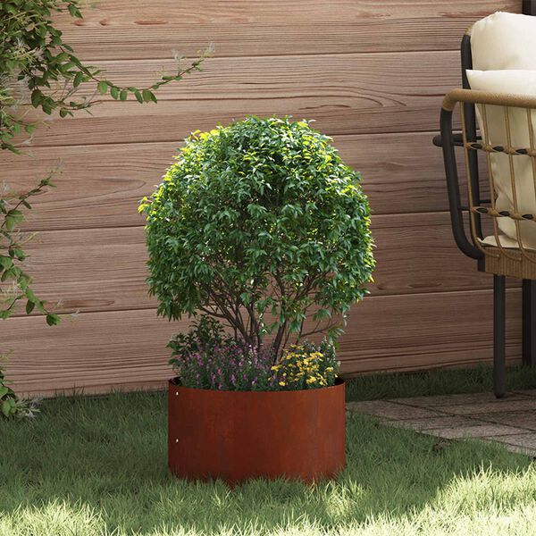 vidaXL Anneau de jardini&egrave;re 5 pcs Marron 30 x 30 x 20 cm Acier patin&eacute;