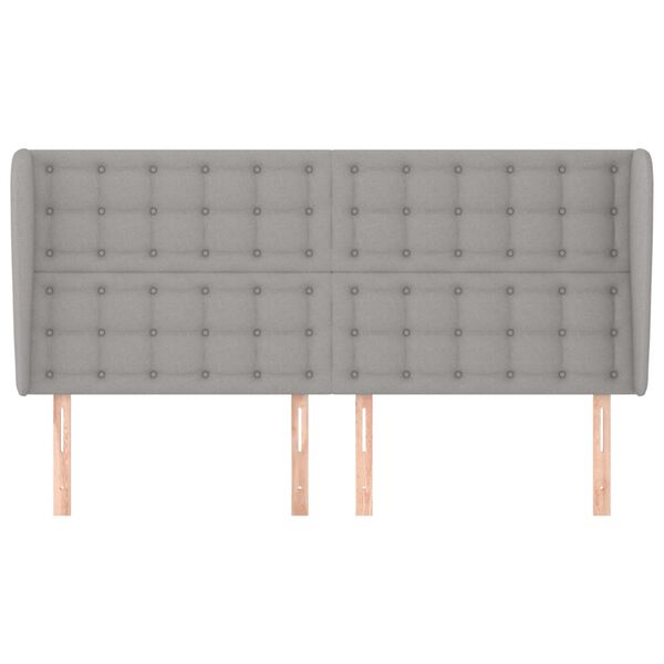 vidaXL T&ecirc;te de lit avec oreilles Gris clair 203x23x118/128 cm Tissu