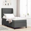 vidaXL Lit &agrave; ressorts avec matelas Gris fonc&eacute; 90 x 200 cm tissu