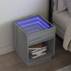 vidaXL Table de chevet avec LED infini sonoma gris 40x40x50 cm