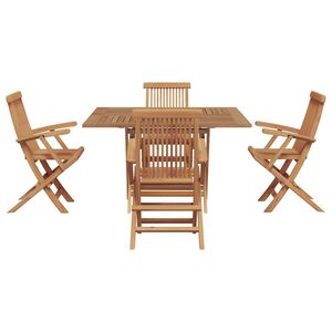 vidaXL Ensemble de salle &agrave; manger pour jardin Marron Teck massif
