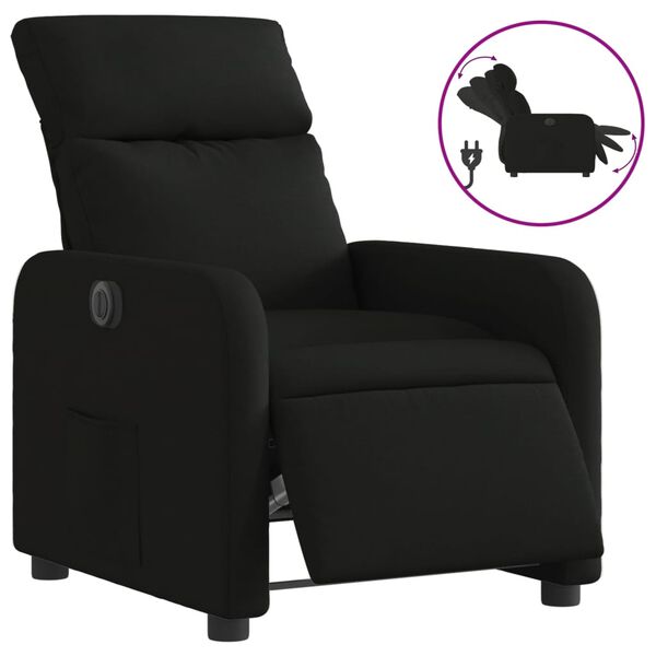 vidaXL Fauteuil inclinable &eacute;lectrique Noir Tissu