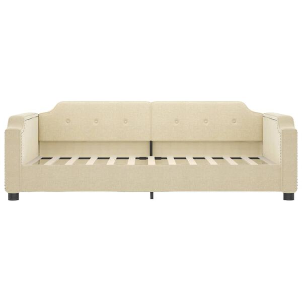 vidaXL Lit de jour avec matelas cr&egrave;me 90x200 cm tissu