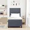 vidaXL Lit &agrave; ressort LED avec matelas Gris fonc&eacute; 100 x 200 cm tissu