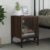 vidaXL Table de chevet avec porte en verre ch&ecirc;ne marron 35x37x50 cm