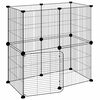 vidaXL Cage animaux de compagnie à 12 panneaux et porte Noir 35x35 cm