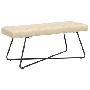 vidaXL Banc avec capitonnage bouton Cr&egrave;me 110 x 40 x 46 cm Tissu