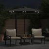 vidaXL Parasol de jardin LED et m&acirc;t en acier anthracite 225x225x212 cm