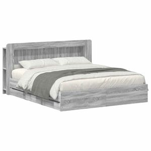 vidaXL Cadre de lit avec rangement Sonoma gris 200 x 200 cm