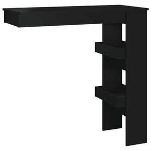 vidaXL Table de bar murale Noir 102x45x103,5 cm Bois d'ing&eacute;nierie