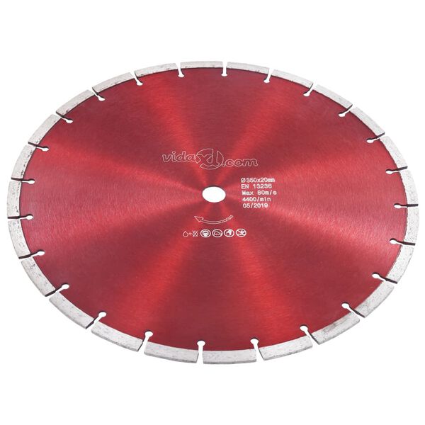 vidaXL Disque de coupe diamant&eacute; Acier 350 mm