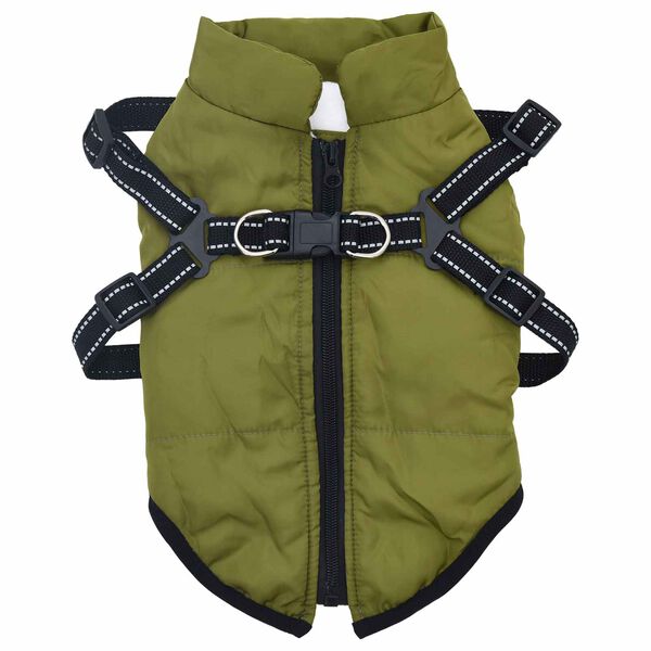 vidaXL Manteau pour chien Vert arm&eacute;e L32 Fleece et Polyester