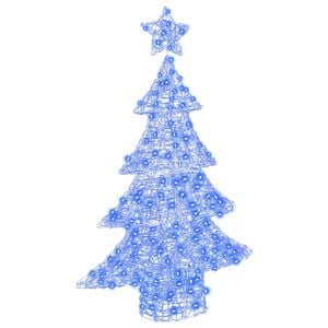 vidaXL Sapin de No&euml;l 100 LED Bleu 120 cm Acrylique
