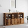 vidaXL Buffet LED Bois ancien 181,5 x 37 x 100 cm Bois d'ing&eacute;nierie