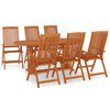 vidaXL Ensemble &agrave; manger de jardin 7 pcs Bois d'eucalyptus massif