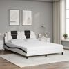 vidaXL Lit Viana avec matelas blanc et noir 160x200 cm similicuir