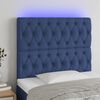 vidaXL T&ecirc;te de lit &agrave; LED Bleu 90x7x118/128 cm Tissu