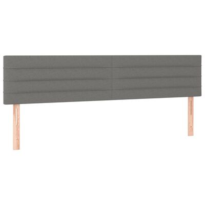 vidaXL Sommier à lattes de lit avec matelas Gris foncé 180x200cm Tissu