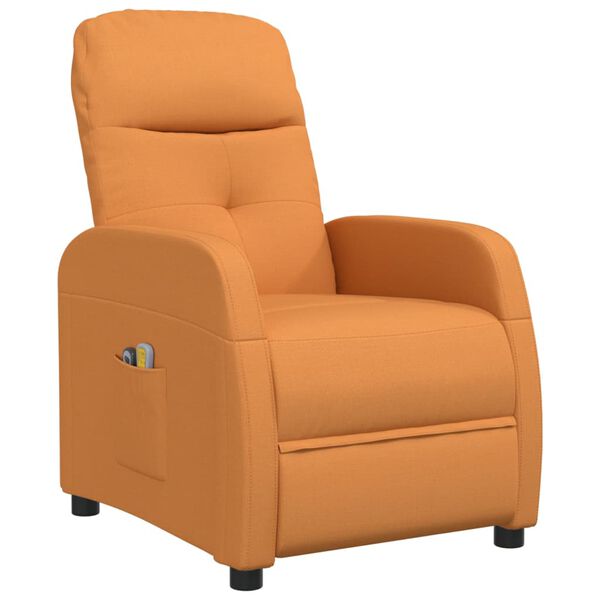 vidaXL Fauteuil de massage Jaune Tissu