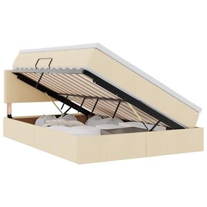 vidaXL Lit avec rangement et matelas avec matelas Cr&egrave;me 140 x 200 cm