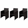 vidaXL Chaises de jardin 3 pc Marron Poly rotin
