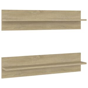 vidaXL &Eacute;tag&egrave;res murales 2 pcs Ch&ecirc;ne sonoma 80x11,5x18 cm