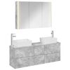 vidaXL Ensemble de mobilier de salle de bain 4 pcs Gris b&eacute;ton
