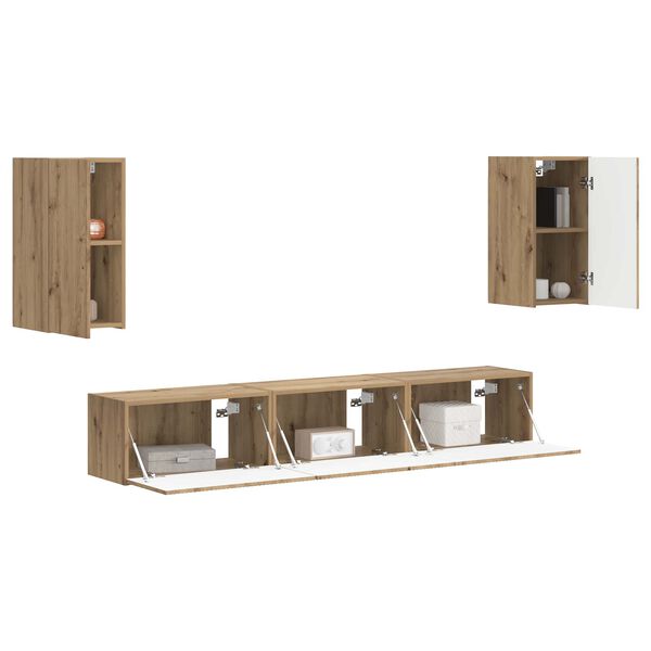 vidaXL Ensemble meuble TV 5 pcs Ch&ecirc;ne artisanal Bois d'ing&eacute;nierie