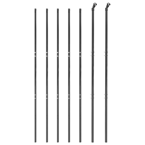 vidaXL Cl&ocirc;ture en treillis m&eacute;tallique anthracite 1,6x10 m