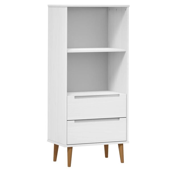 vidaXL Biblioth&egrave;que MOLDE Blanc 60x35x133,5 cm Bois massif de pin