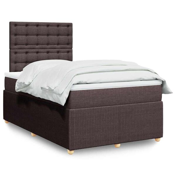 vidaXL Sommier &agrave; lattes de lit avec matelas Marron fonc&eacute; 120x200 cm