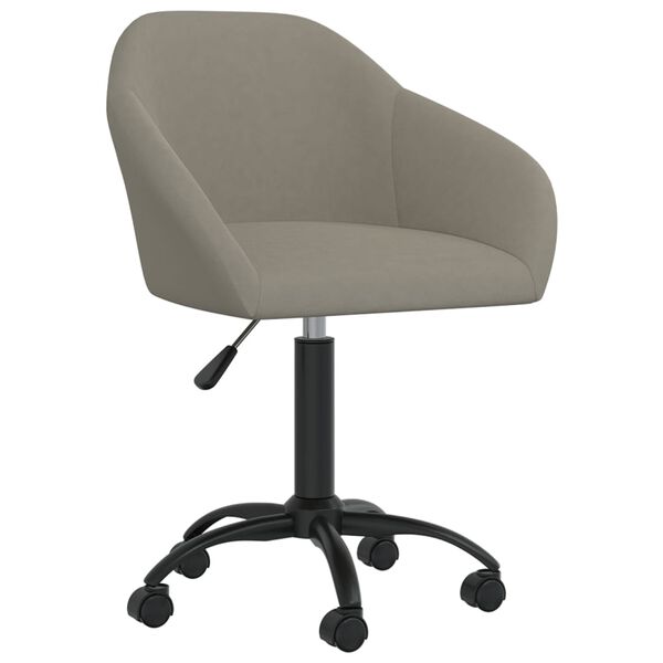 vidaXL Chaises pivotantes &agrave; manger lot de 6 gris clair velours