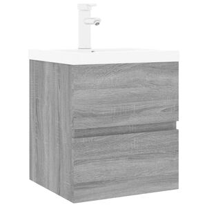 vidaXL Meuble lavabo avec bassin int&eacute;gr&eacute; Sonoma gris Bois d'ing&eacute;nierie