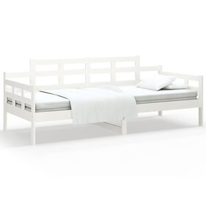 vidaXL Lit de jour sans matelas blanc bois de pin massif 90x190 cm