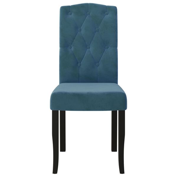vidaXL Chaises &agrave; manger lot de 4 Bleu Velours