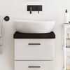 vidaXL Comptoir de salle de bain marron fonc&eacute; bois massif trait&eacute;