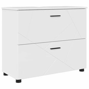 vidaXL Cabinet de salle de bain Blanc brillant 76,5 x 35 x 64 cm