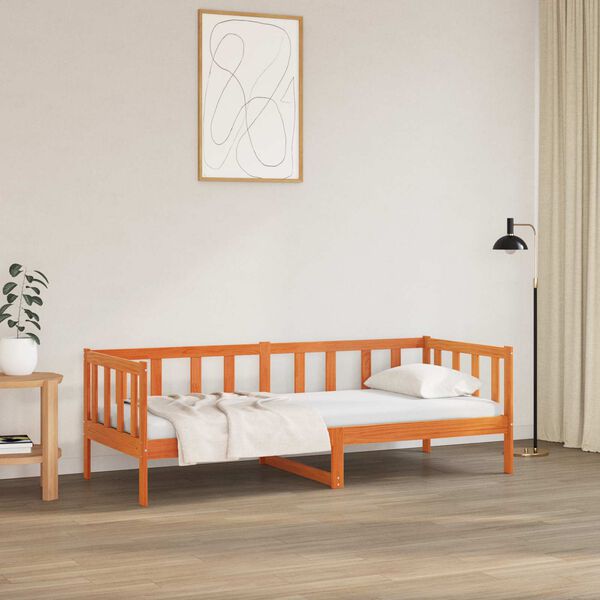 vidaXL Cadre de lit Cire marron 80 x 200 cm Bois de pin massif