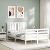 vidaXL Cadre de lit sans matelas blanc bois massif