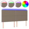 vidaXL T&ecirc;te de lit &agrave; LED Taupe 160x5x118/128 cm Tissu