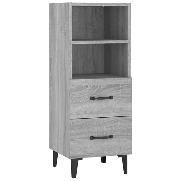vidaXL Buffet Sonoma gris 34,5x34x90 cm Bois d'ing&eacute;nierie
