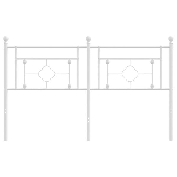 vidaXL T&ecirc;te de lit de remplacement m&eacute;tal blanc 160 cm