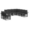 vidaXL Ensemble de canap&eacute;s d'ext&eacute;rieur 9 pc Noir et Gris fonc&eacute;
