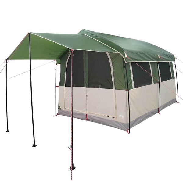 vidaXL Tente familiale avec toit Vert et blanc 324 x 255 x 230 cm